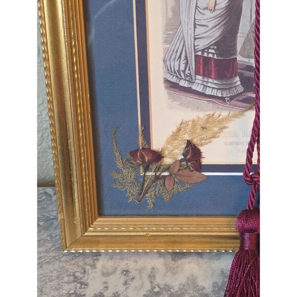 Reproduction 1884 Framed German Victorian Fashion Print "Der Bazar" Tassel & Pre - Picture 8 of 11